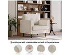 Fauteuil d'appoint avec accoudoirs larges, fauteuil de lecture en lin 38 avec accoudoirs larges fixes, coussins en mousse haute densité, canapé simple durable