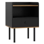 Table d'appoint de canapé à 3 niveaux avec étagère de rangement ouverte, pieds en métal pour salon, chambre à coucher