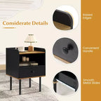 Table d'appoint de canapé à 3 niveaux avec étagère de rangement ouverte, pieds en métal pour salon, chambre à coucher