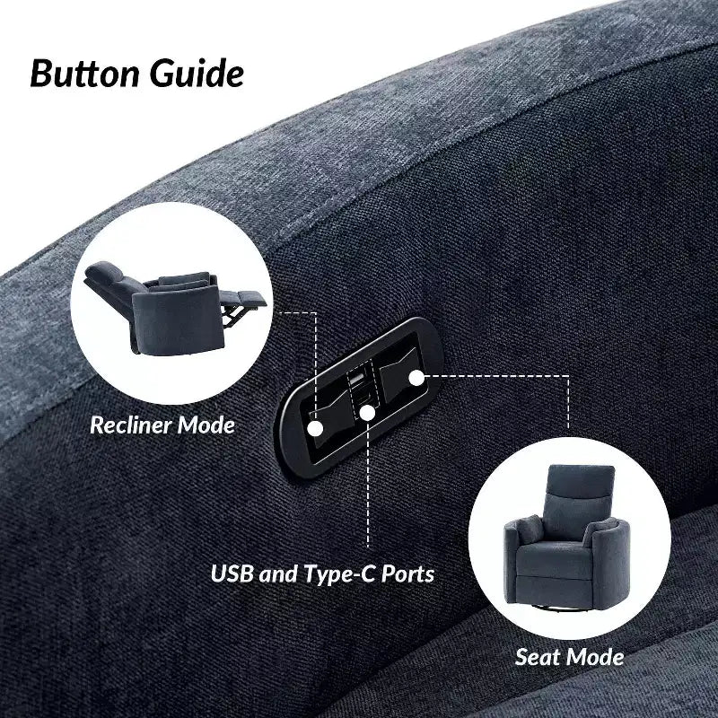 Fauteuil inclinable électrique pivotant et basculant