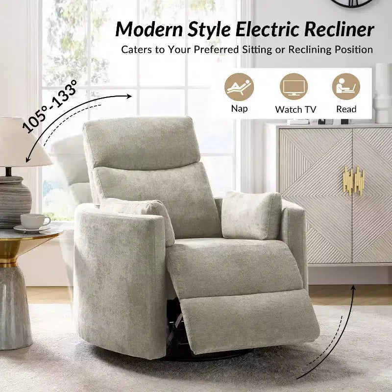 Fauteuil inclinable électrique pivotant et basculant