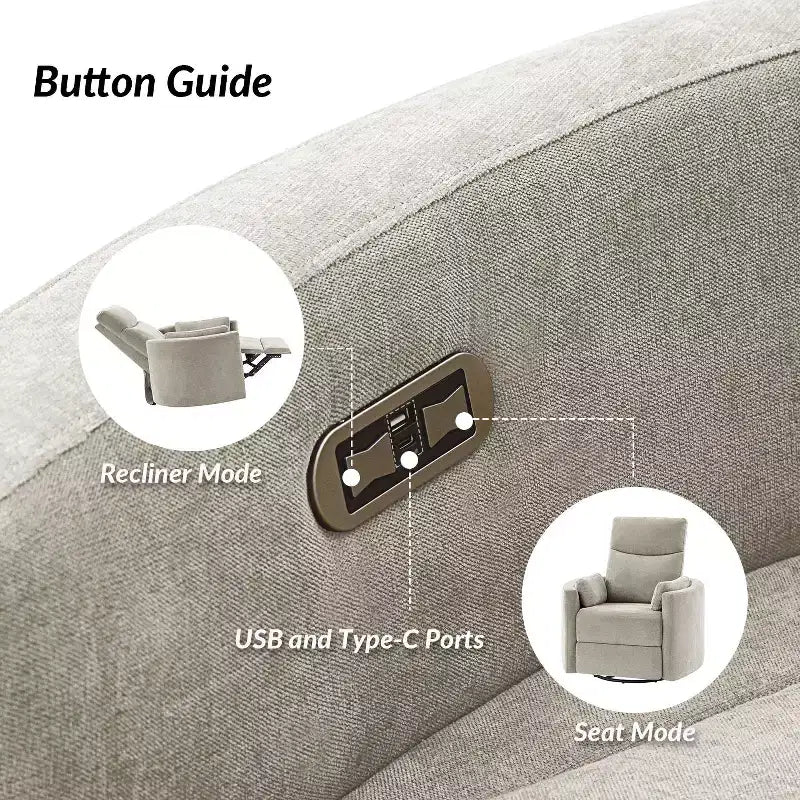 Fauteuil inclinable électrique pivotant et basculant