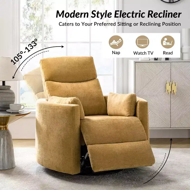 Fauteuil inclinable électrique pivotant et basculant