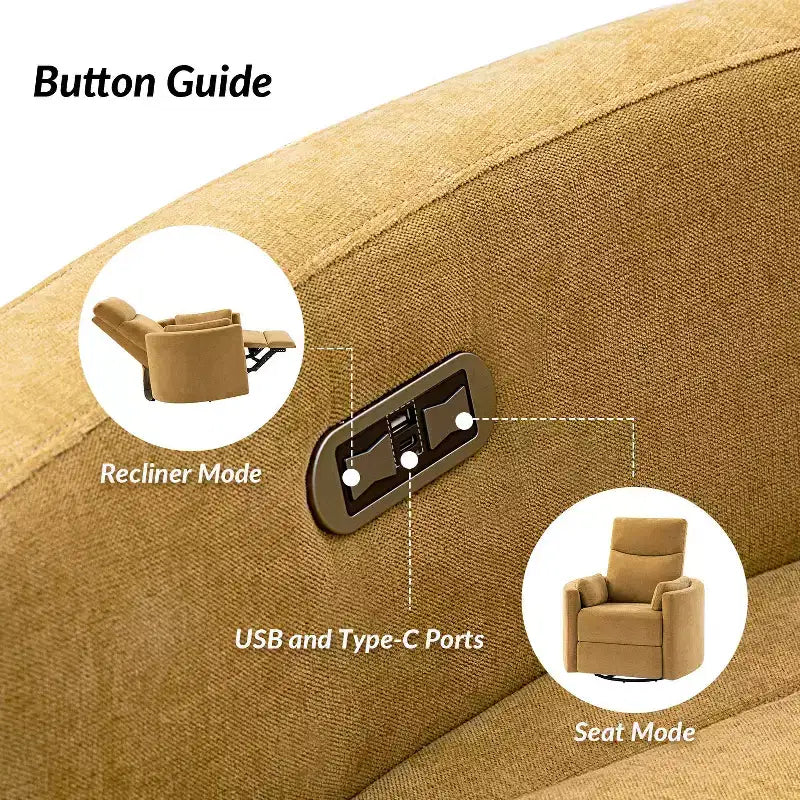 Fauteuil inclinable électrique pivotant et basculant