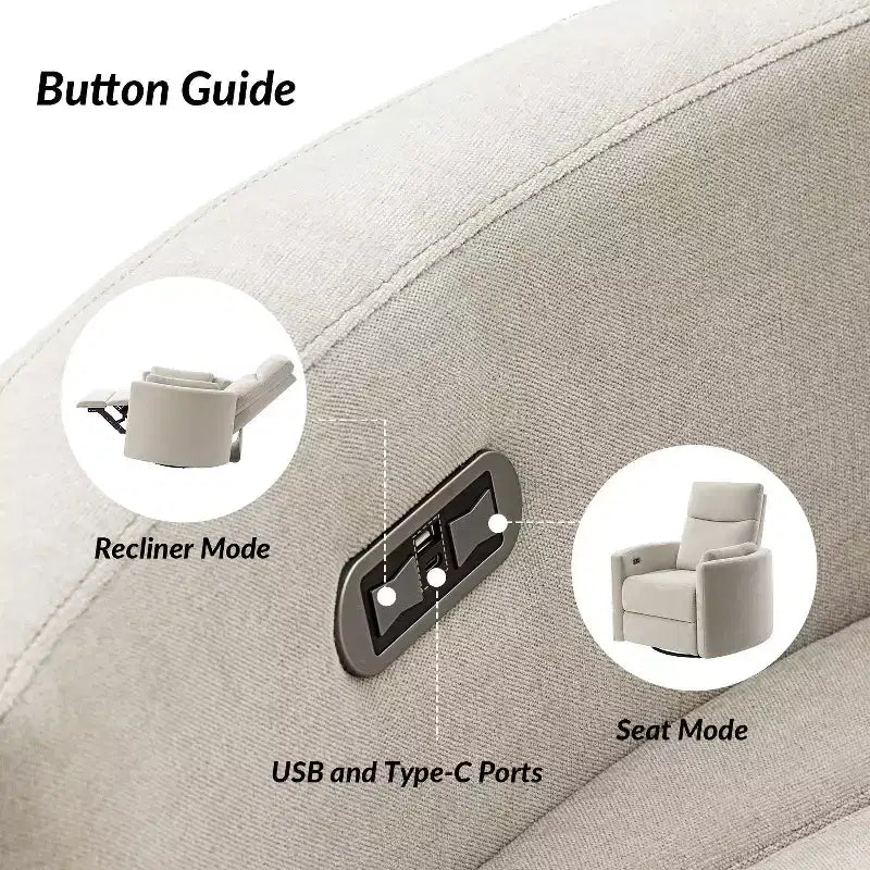 Fauteuil inclinable électrique pivotant et basculant