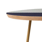 Round Colour Poems Color Block Lines Side Table Green/Gold: Stain-Resistant, Steel Frame, Wood Composite Top