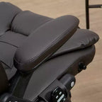 Chaise de bureau de massage de direction à dossier haut avec 6 points de vibration, 5 modes, fauteuil de bureau inclinable chauffant en similicuir