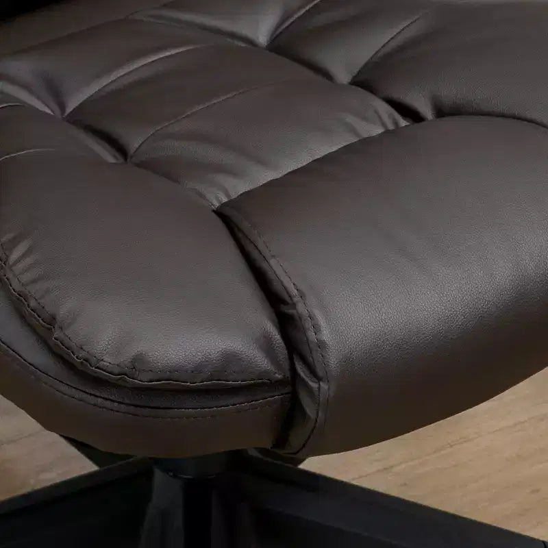 Chaise de bureau de massage de direction à dossier haut avec 6 points de vibration, 5 modes, fauteuil de bureau inclinable chauffant en similicuir