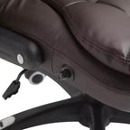 Chaise de bureau de massage de direction à dossier haut avec 6 points de vibration, 5 modes, fauteuil de bureau inclinable chauffant en similicuir