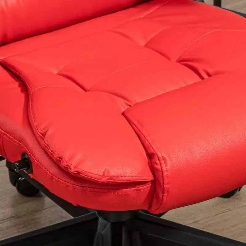 Chaise de bureau de massage de direction à dossier haut avec 6 points de vibration, 5 modes, fauteuil de bureau inclinable chauffant en similicuir