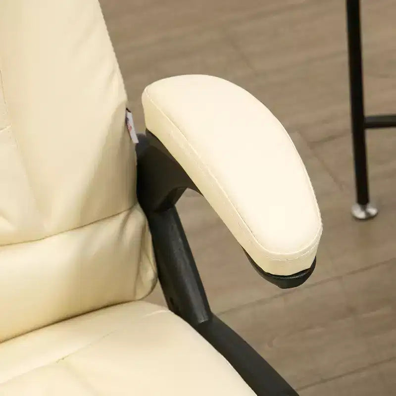 Chaise de bureau de massage de direction à dossier haut avec 6 points de vibration, 5 modes, fauteuil de bureau inclinable chauffant en similicuir