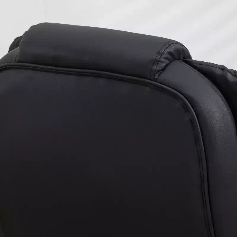 Chaise de bureau de massage de direction à dossier haut avec 6 points de vibration, 5 modes, fauteuil de bureau inclinable chauffant en similicuir