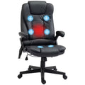 HOMCOM High Back Executive Massage Office Chair with 6 Point Vibration, 5 Modes, Faux Leather Heated Reclining Desk Chair
