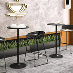4 PCS Round Pub Table 24'' Bistro Bar Cocktail Table w/Metal Base Black