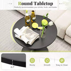 4 PCS Round Pub Table 24'' Bistro Bar Cocktail Table w/Metal Base Black