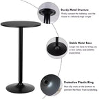 4 PCS Round Pub Table 24'' Bistro Bar Cocktail Table w/Metal Base Black