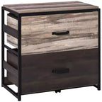 Vinsetto Office File Cabinet w/ 2 Large Drawers and Adjustable Metal Hanging Bars for A4 Letter and Legal Sized Files, Storage Organizer, Brown/Black