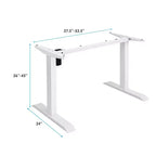 Piètement de bureau réglable électrique assis-debout avec contrôleur à boutons Noir/Blanc