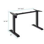Piètement de bureau réglable électrique assis-debout avec contrôleur à boutons Noir/Blanc