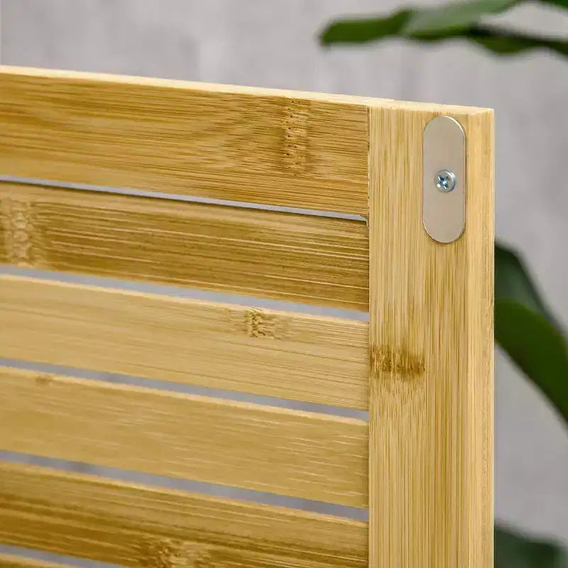 Meuble bas de salle de bain en bambou, Meuble de rangement de salon avec plusieurs étagères et portes, Naturel